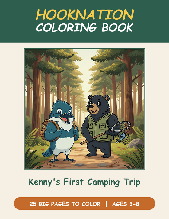 HookNation Coloring Book #1 - Kenny's First Camping Trip front cover