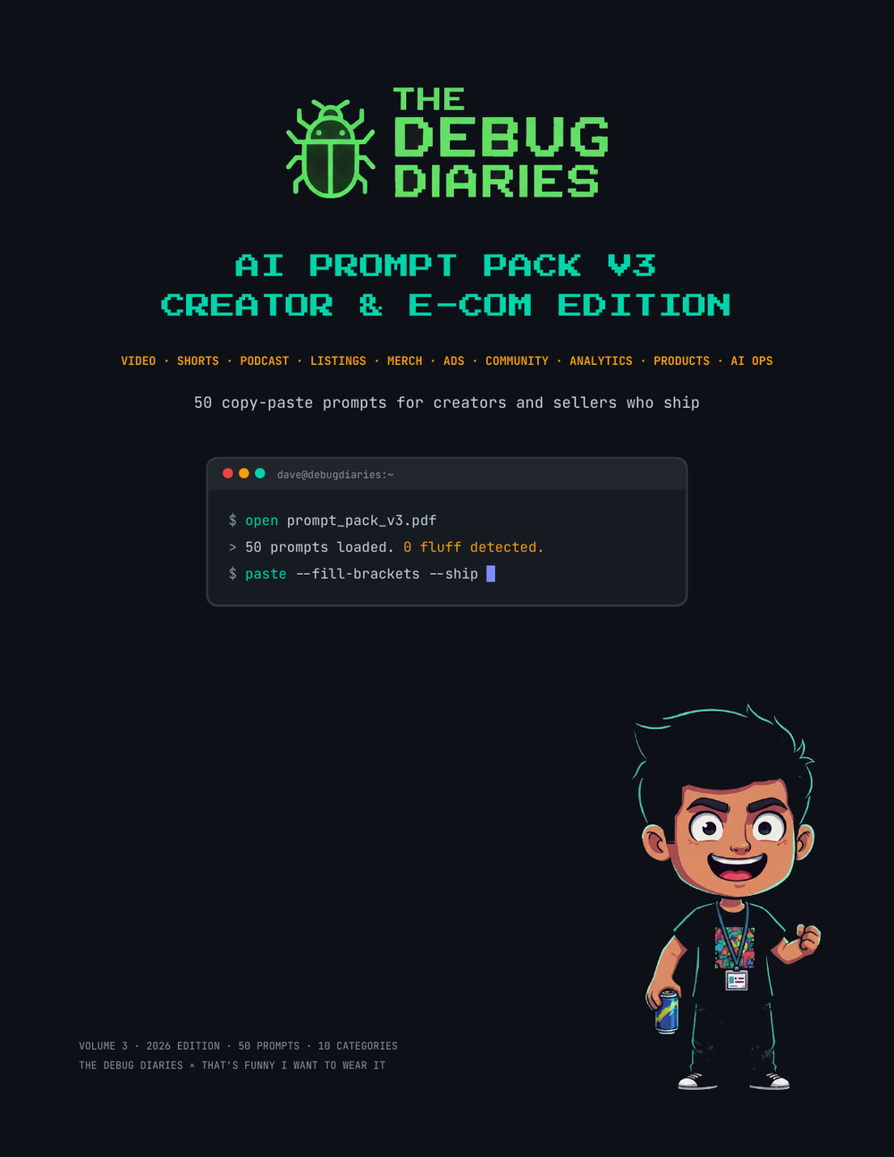 AI Prompt Pack Volume 3 Creator and E-Com Edition cover